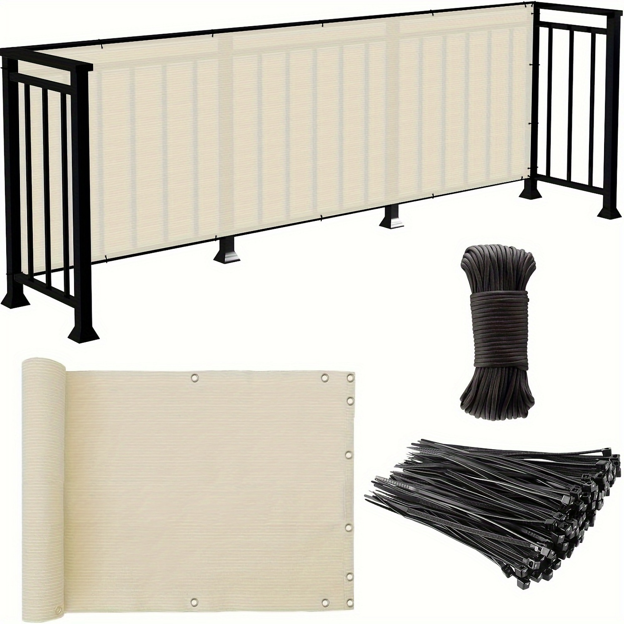 16 ft. Fence in White with UV Protection and Permeable